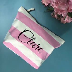 Personalised Bride Makeup Bag, Handmade in UK, Travel Toiletry Pouch, Perfect Christmas Present, Cosmetic Toiletry Pouch, Gift for Her