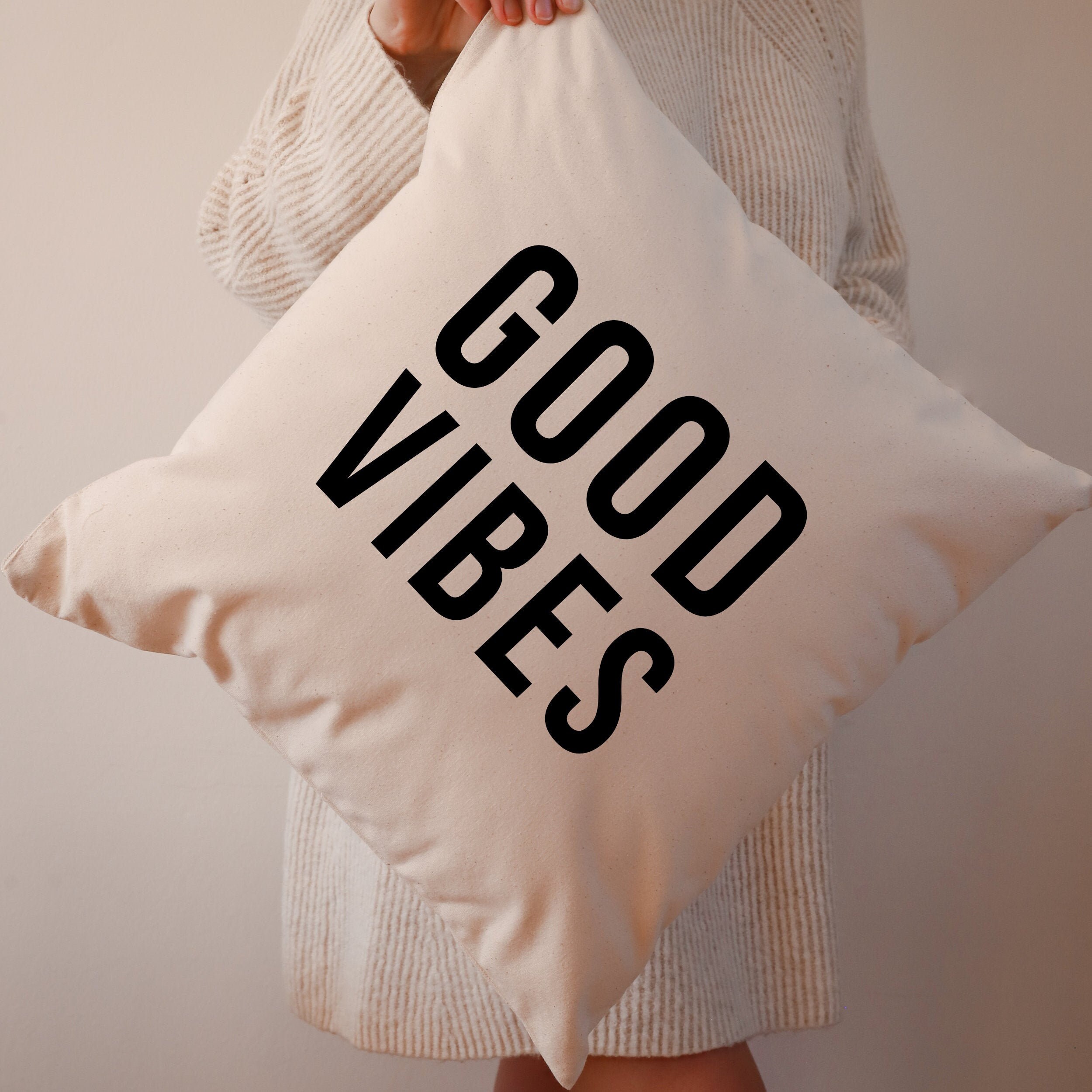 Good vibes pillow sales