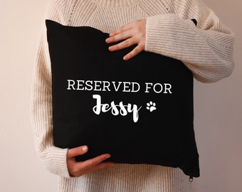 Personalized Cushion Reserved For The Dog, Throw Pillow Dog Lover Gift, Personalized Pet Cushion, Decorative Pillow, Cotton Canvas Cushion