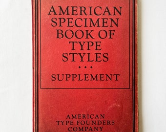 American Type Founders Specimen Book of Type Styles 'Supplement' 1917 Borders Flourishes Vintage Typography 1917 Art Book