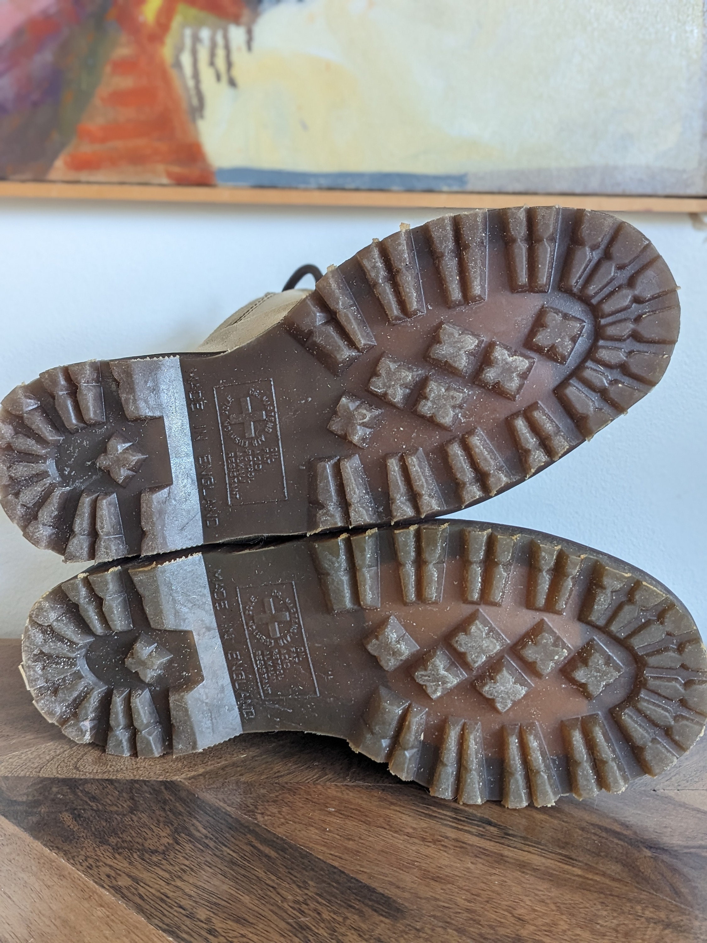 Vtg Dr. Martens 9365 Made In England Size 6 Light Brown Leather DM\'s Ankle Shoes Dr Martens 1561 Dark Brown Waxy Made in England Size 6 - Etsy main image 4