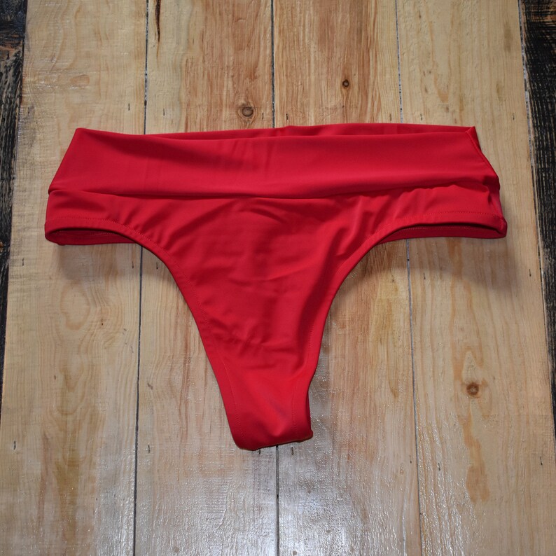 black fold down bikini bottoms