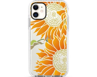 Sonnenblume Stencil - Schützende weiße Bumper Handyhülle für iPhone 15 14 13 12 Pro Max Plus Mini