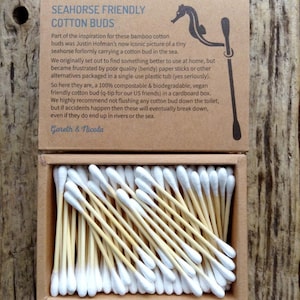 Bamboo cotton buds 200 per box Help keep our oceans clear of  plastic !Cotton buds and packaging 100 % biodegradable