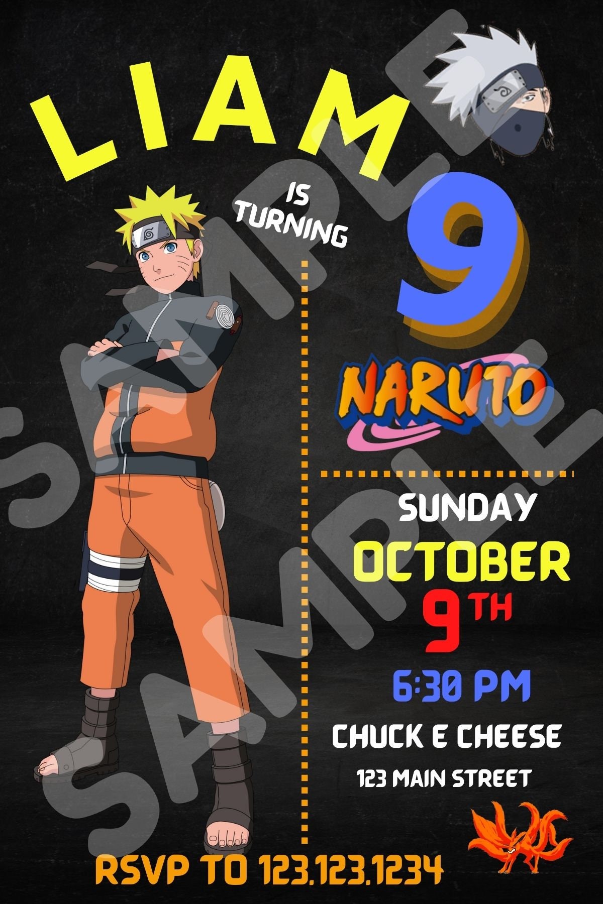 Anime Ninja Birthday Party Invitation Digital Download - Etsy Anime Ninja Birthday Party Invitation Digital Download - Etsy