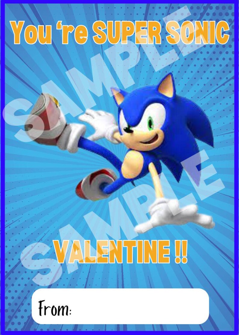 Sonic the Hedgehog Valentine's Day Cards Digital Download PDF File - Etsy