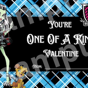 Monster High Valentinstag Karten Druckbare Digitale Datei PDF