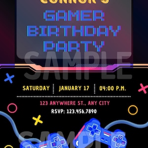 Gamer Birthday Invitation