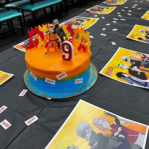 Anime Ninja Birthday Party Confetti and Placemat Digital File Downlolad
