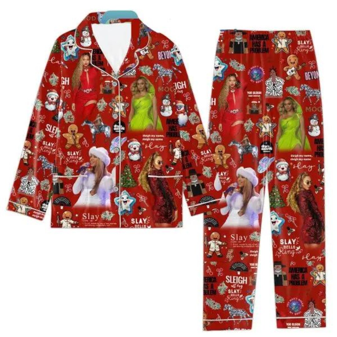 Beyonce Sleigh My Name Slay Bells Ring Pajamas Set, Bey Mery Beyonce ...