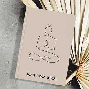 Yoga journal yoga gift idea yoga planner custom yoga notebook with name yoga gift personalised journal yoga practice journal letterbox gift Light pink + name