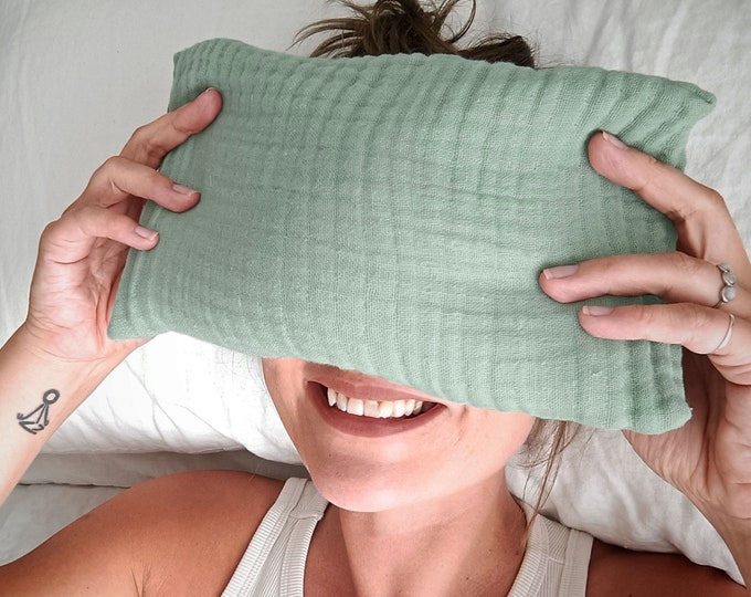 Organic large lavender eye pillow organic weighted eye bag relaxation gift idea yoga lover gift for meditation lover aromatherapy eye mask
