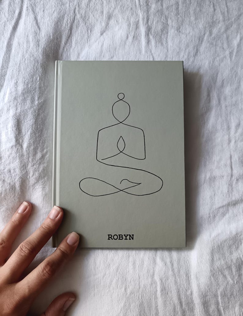 Yoga journal yoga gift idea yoga planner custom yoga notebook with name yoga gift personalised journal yoga practice journal letterbox gift image 4