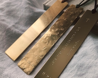 Bible Bookmark Brass Cross Marker Christian Gift Mother Grandmother Daughter Baptism Christening Present Confirmation Keepsake Faith Gift