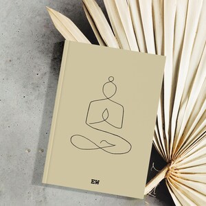 Yoga journal yoga gift idea yoga planner custom yoga notebook with name yoga gift personalised journal yoga practice journal letterbox gift Butter yellow + name