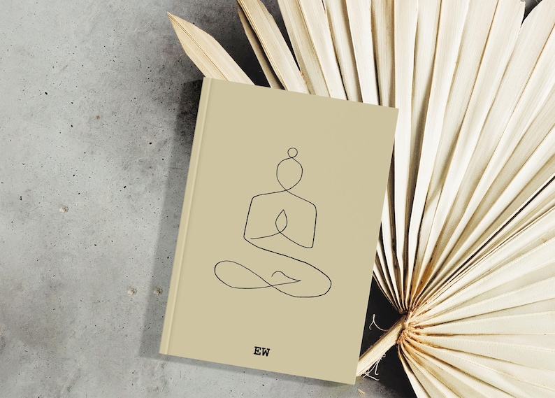 Yoga journal yoga gift idea yoga planner custom yoga notebook with name yoga gift personalised journal yoga practice journal letterbox gift Butter yellow + name