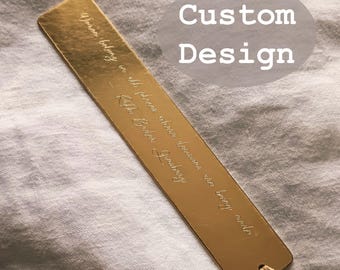 Personalised Brass Bookmark Custom Bookmark Gift for Book Lover Gift Bookish Gift for Her Anniversary Keepsake Gift Wedding Gift Bridesmaid