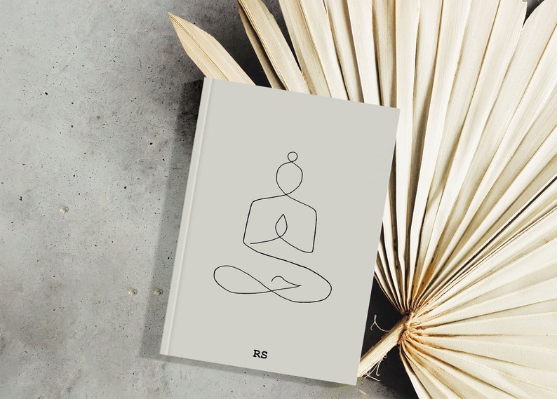 Yoga journal yoga gift yoga planner custom yoga notebook with name yoga gift personalised beigige journal yoga practice journal wellness