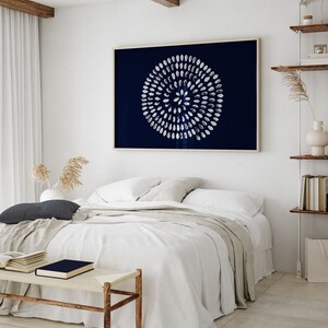 Blue white japandi painting prints set of 2 blue wall art over the bed decor wabi sabi painting yoga print meditation gift square poster image 5