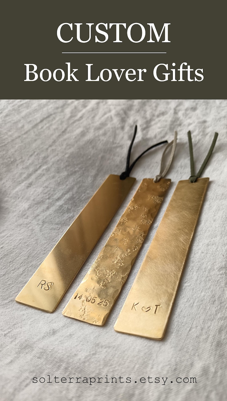 Personalized Brass Bookmark Custom Engraving Romantic Gift Valentine Present Gift For Her Reading Accessory Metal Design Elegant Keepsake image 20