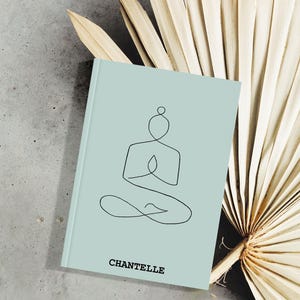 Yoga journal yoga gift idea yoga planner custom yoga notebook with name yoga gift personalised beige journal yoga practice journal wellness