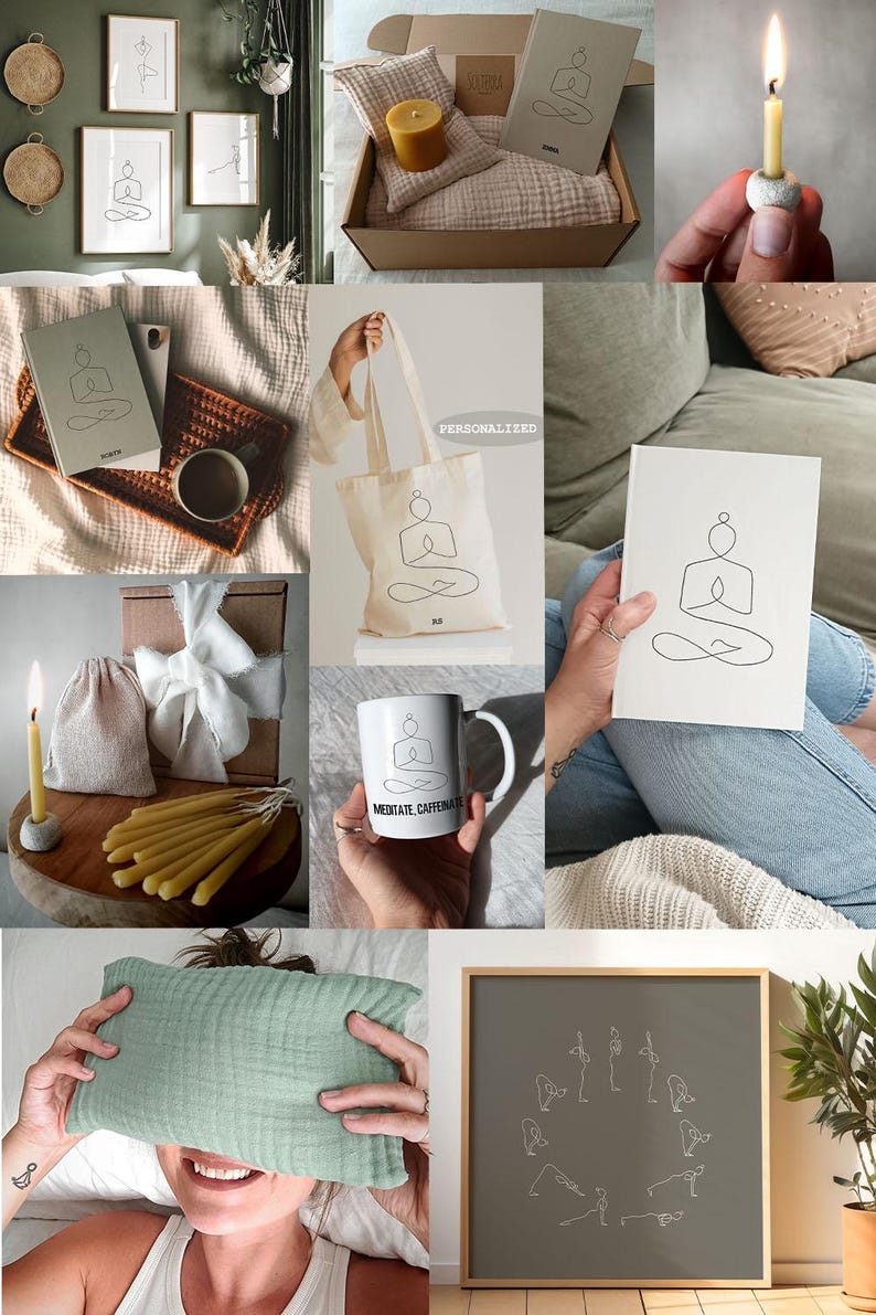Yoga journal yoga gift idea yoga planner custom yoga notebook with name yoga gift personalised beige journal yoga practice journal wellness