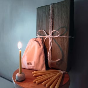 20 minute candle holder for meditation candle stick tiny pot candlestick mindful moment clay candle holder for 20 min candle holder mini image 6