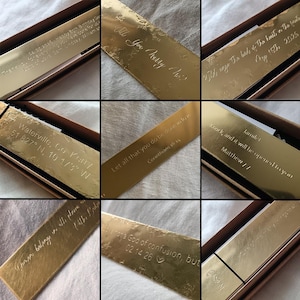 Personalized Brass Bookmark Custom Engraving Romantic Gift Valentine Present Gift For Her Reading Accessory Metal Design Elegant Keepsake image 9