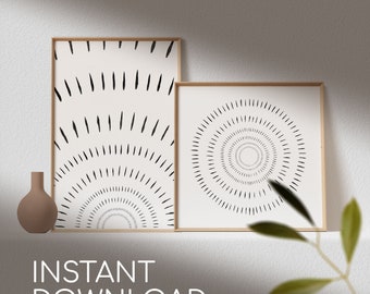 Printable Japandi wall art sun rise wall art yoga poster set minimal sun print minimal sun art japandi art set japandi poster set minimalist