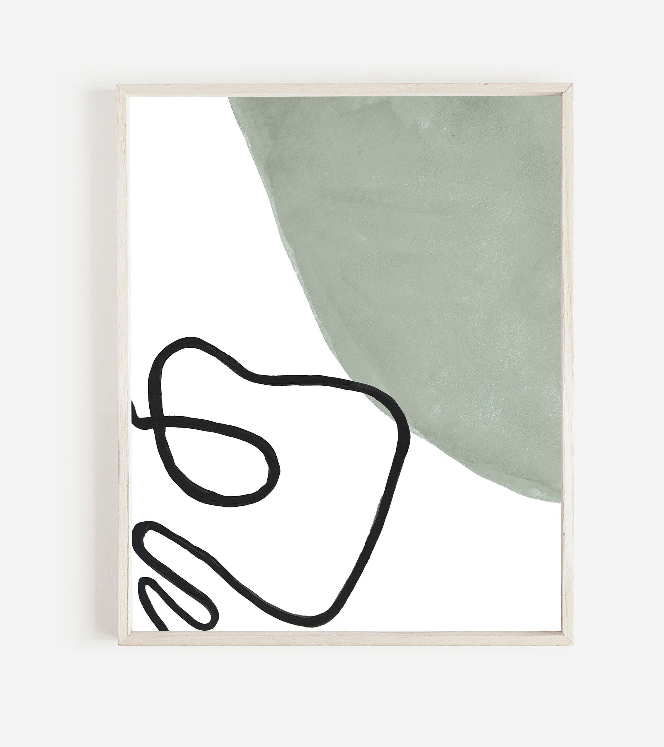 Sage Green Set of 3 Wall Art Japandi Wall Art Sage Green Print Set Wabi ...