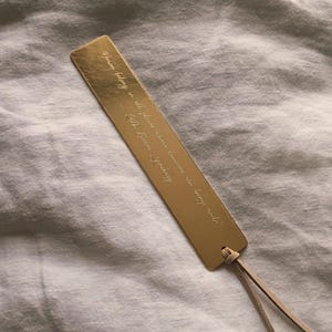 Personalized Brass Bookmark Custom Engraving Romantic Gift Valentine Present Gift For Her Reading Accessory Metal Design Elegant Keepsake image 3