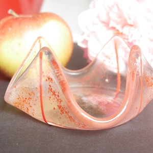 Fused glass candle holder and wooden box