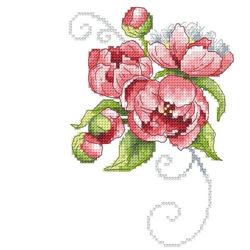 Napkin With Orchids Digital Pattern for Cross Stitch Etsy