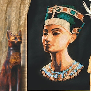 Nefertiti  Digital Cross Stitch Pattern,  Pdf, Egyptian cross stitch patterns .pdf