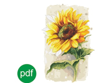 Sunflower - cross stitch  pattern, PDF