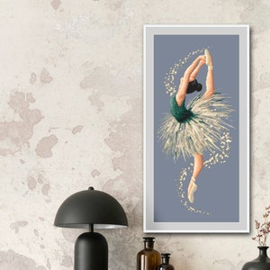 Ballet dancer digital counted cross stitch pattern,PDF image 2