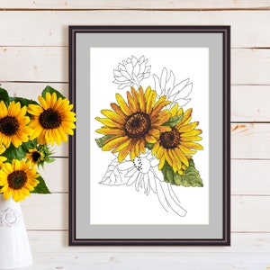 Tournesols - Modèle numérique pour point de croix, pdf, modèle pour smartphone .hks-, téléchargement immédiat.