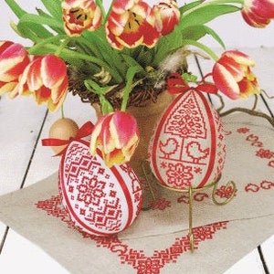 Folk Easter Eggs Digital Cross Stitch Patterns, - Etsy