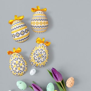 4 Easter eggs digital patterns for cross stitch