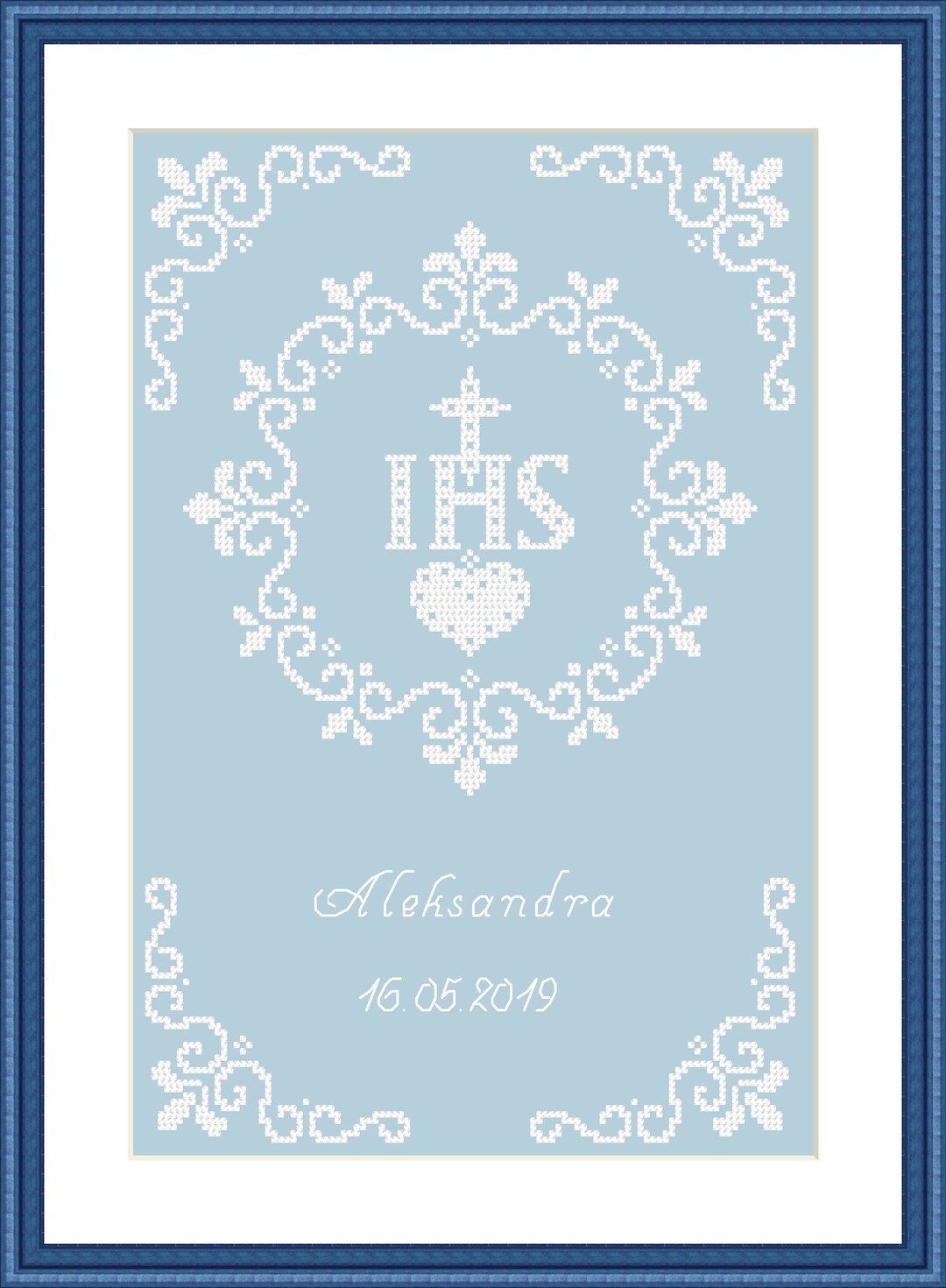 In Rememberance of First Communion Modern Cross Stitch - Etsy