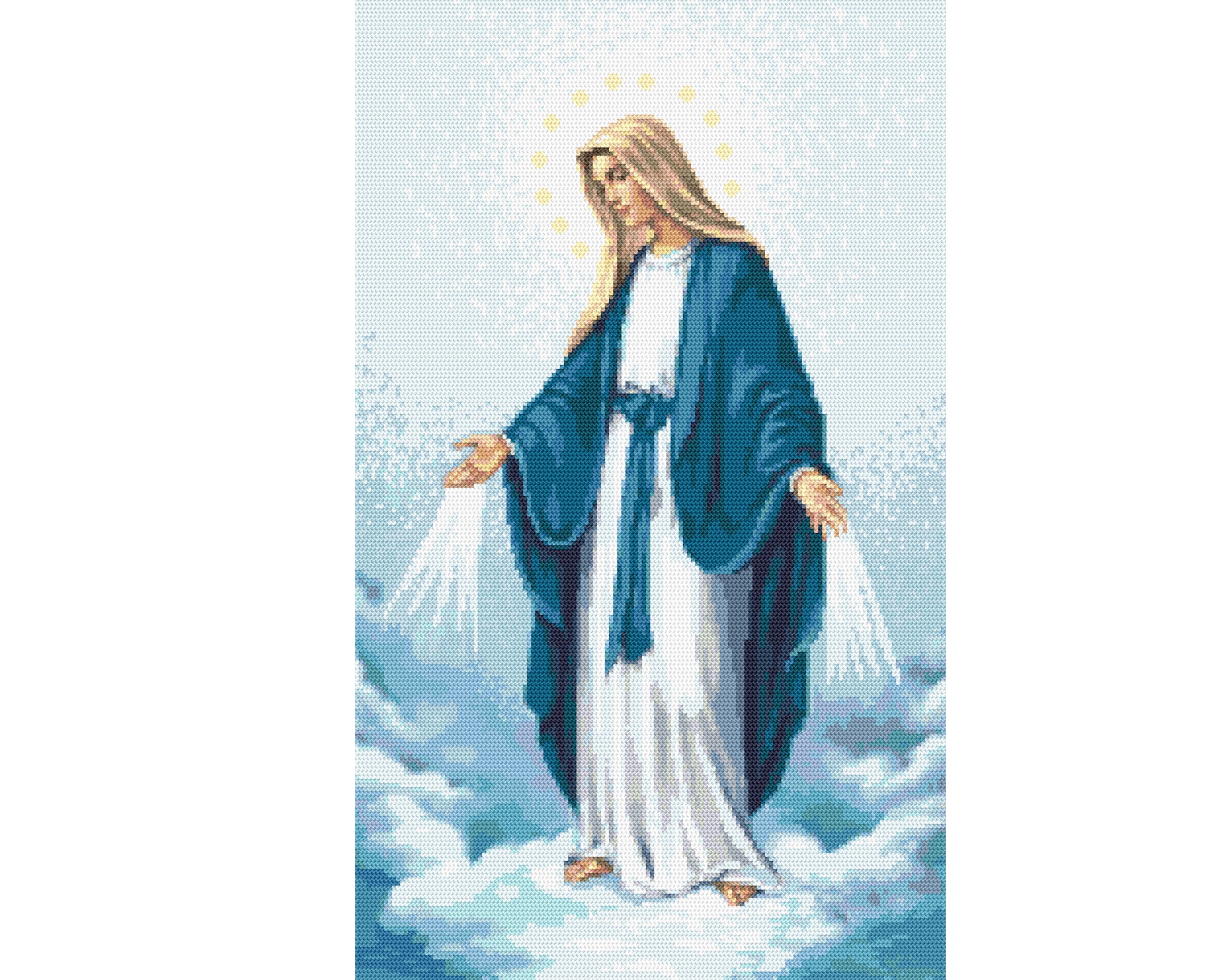 Holy Mary of the Immaculate Conception Modern Cross Stitch Etsy