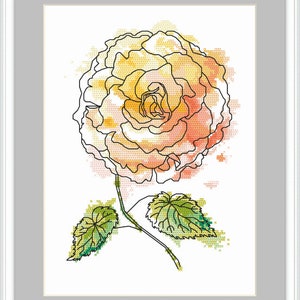 Magic begonia digital pattern for cross stitch PDF