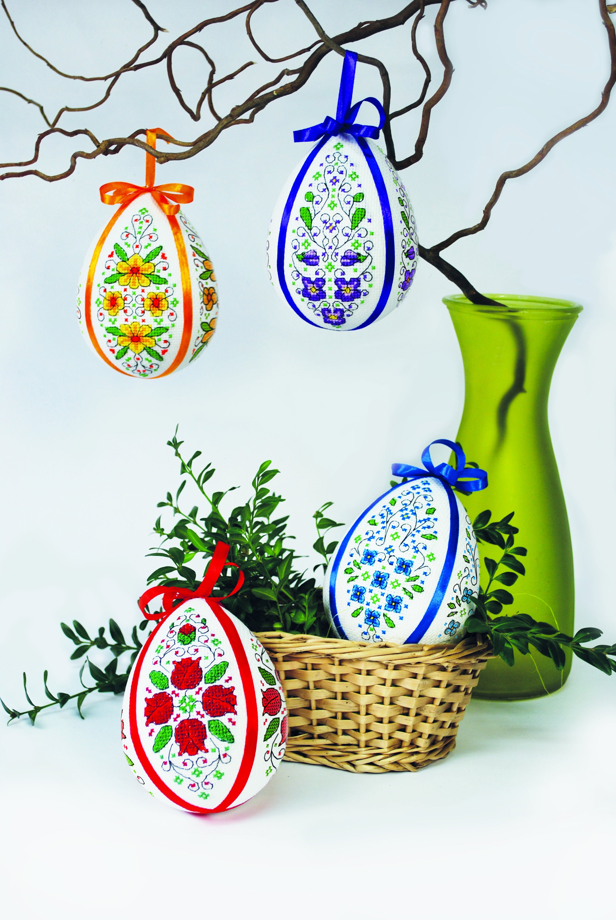 Easter Eggs With Flowers 4 Digital Cross Stitch Patterns, - Etsy