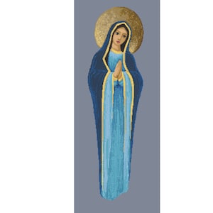 Holy Mary  Modern Cross Stitch Pattern,   Pdf Digital Cross Stitch Pattern, Mother of God, Virgin Mary