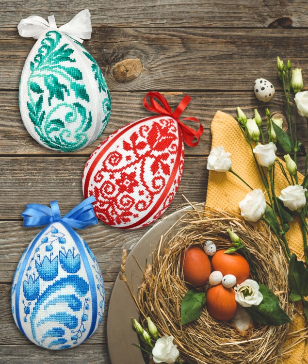 Easy Easter Eggs 3 Digital Cross Stitch Patterns, - Etsy
