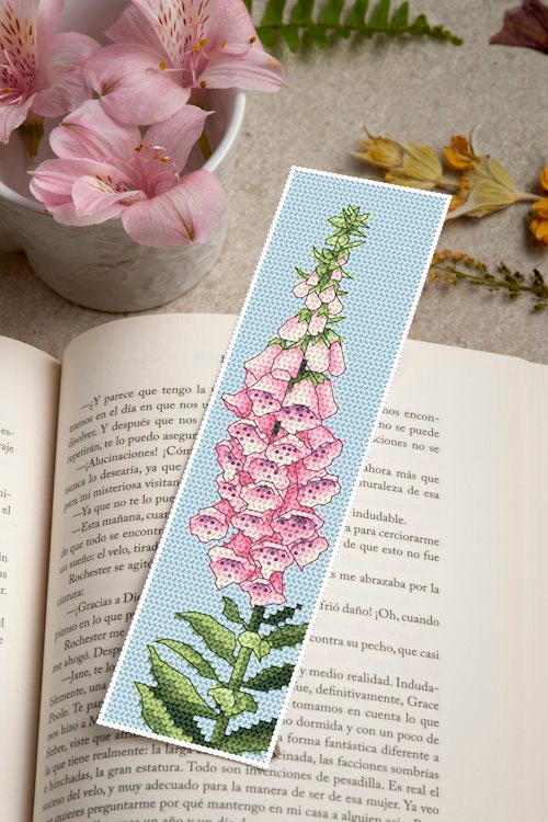 Cross Stitch Pattern PDF - Bookmark With Foxglove, Pdf, .hks ...