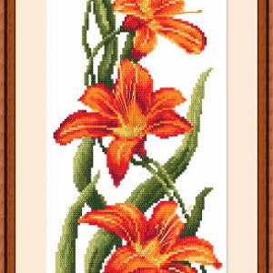 Charming Daylilies Digital Cross Stitch Pattern Pdf, Romantic Flowers ...