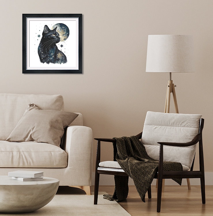 Black Cat Cross Stitch Pattern PDF - Moon Cat,/pdf & HKS Files/ - Etsy