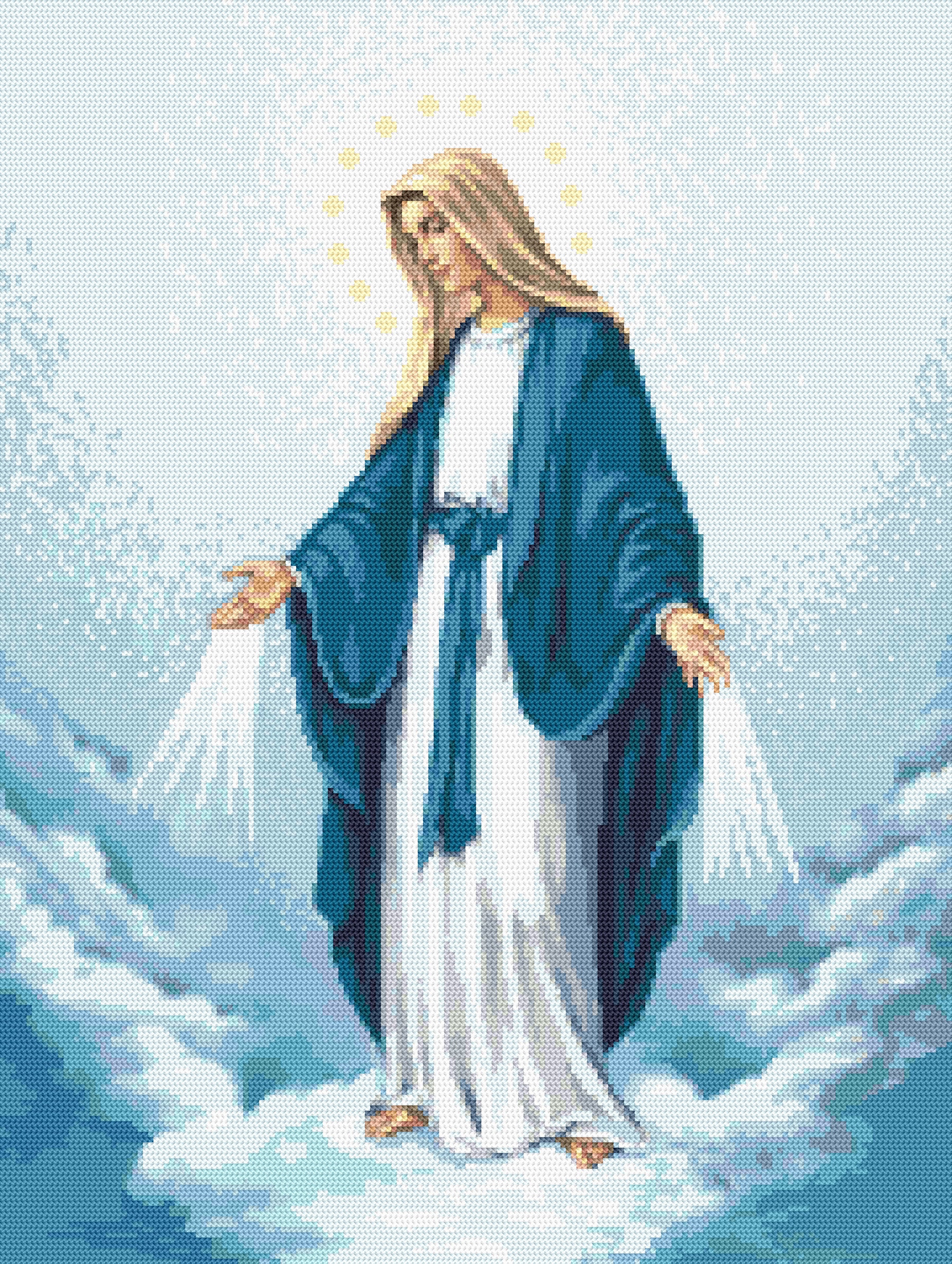 Holy Mary of the Immaculate Conception Modern Cross Stitch Pattern