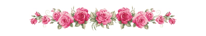 Long Table Runner With Roses Digital Counted Cross Stitch - Etsy